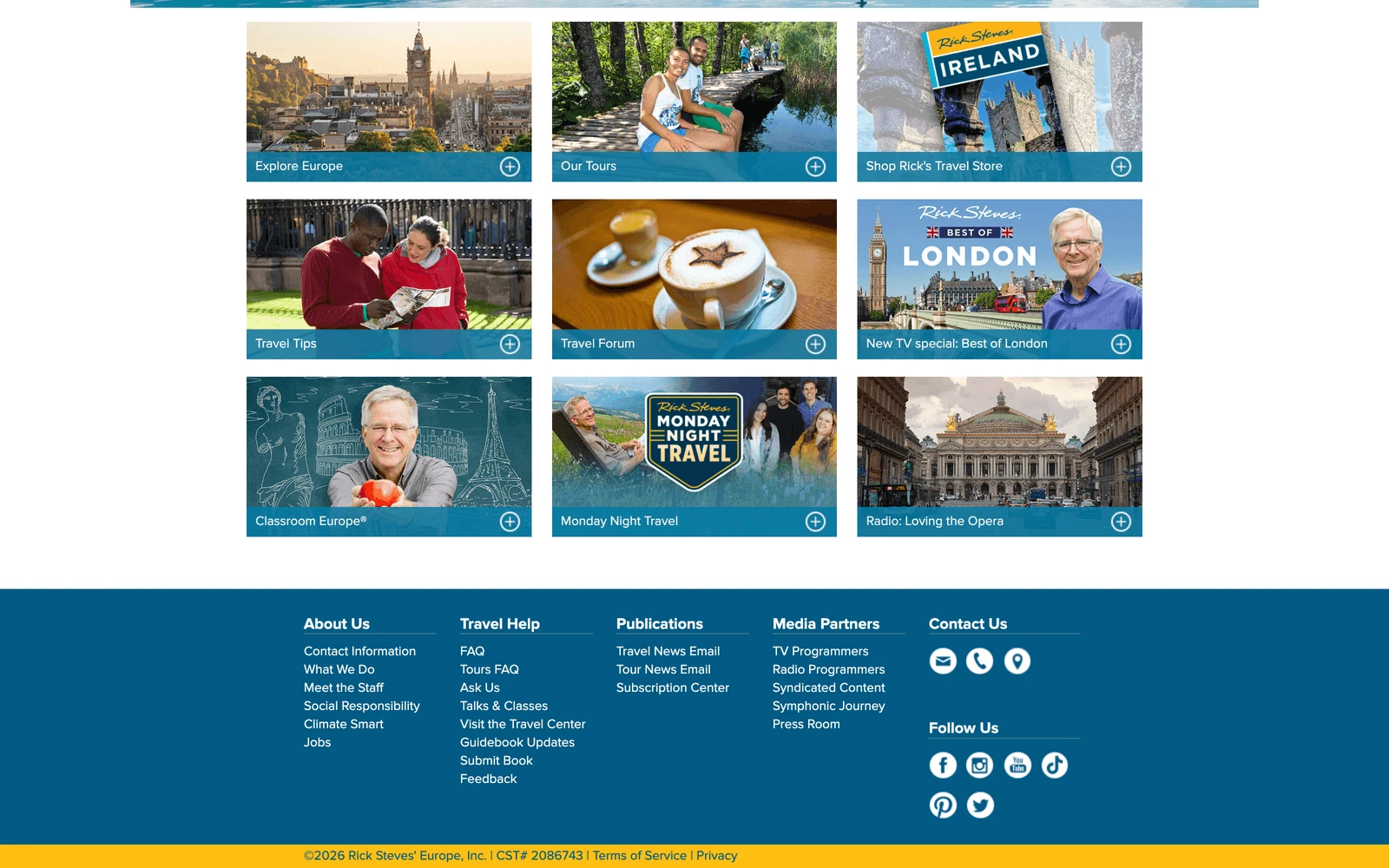 Bottom screenshot of RickSteves.com