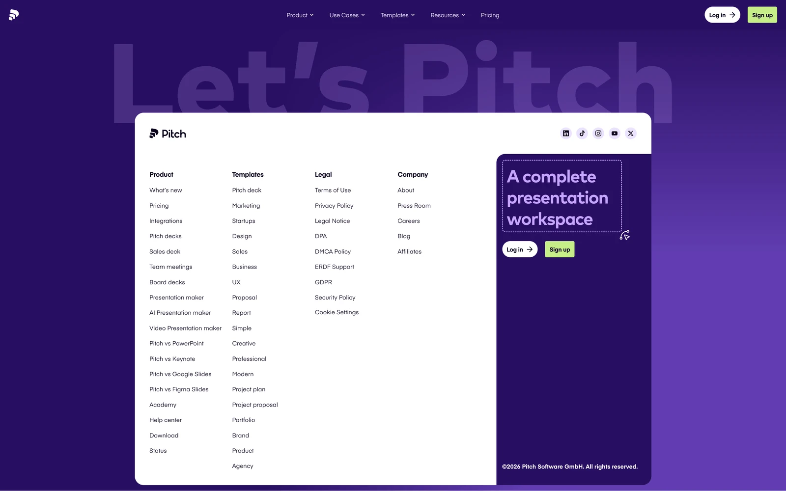 Bottom screenshot of Pitch.com