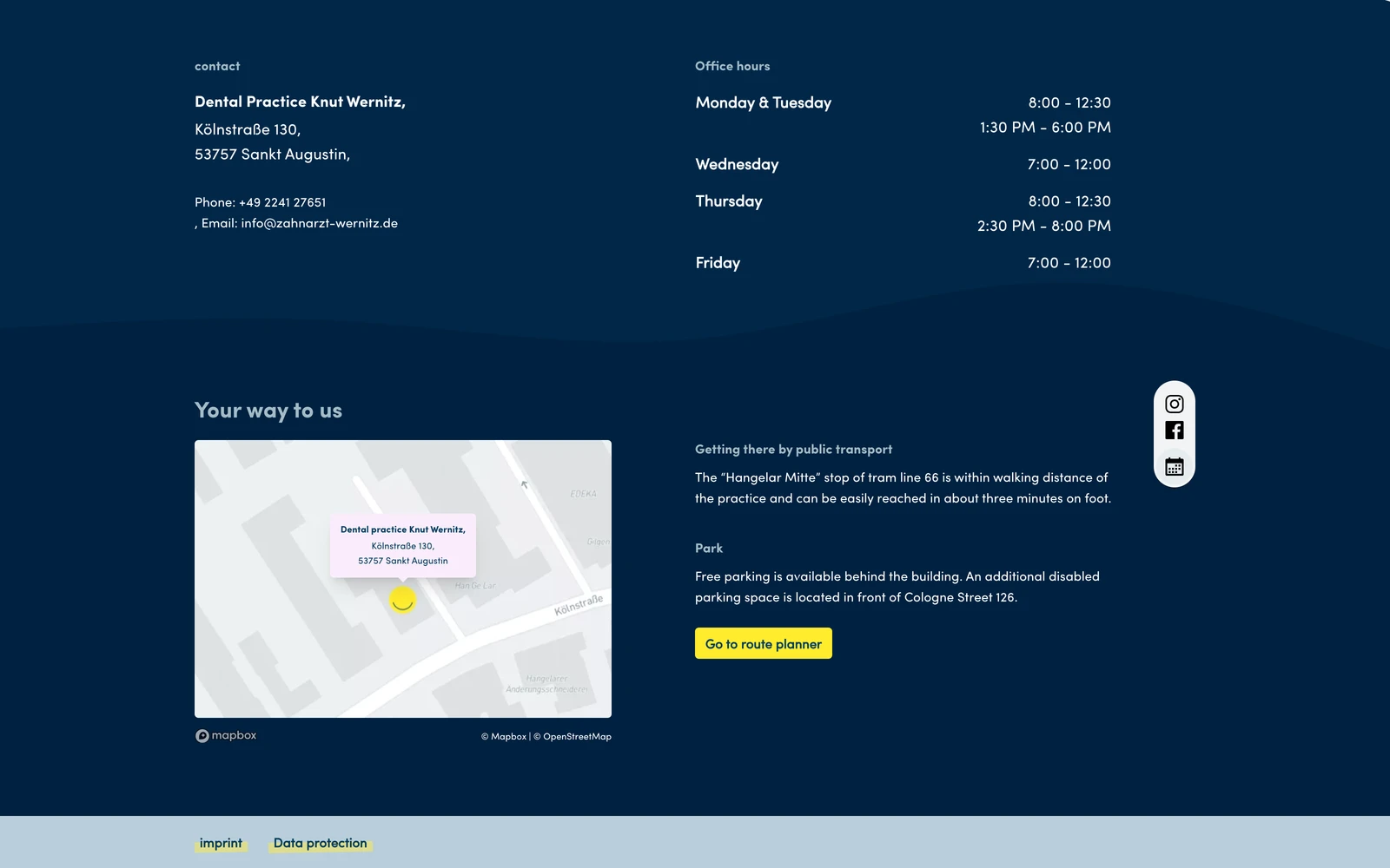 Bottom screenshot of Zahnarzt-Wernitz.de