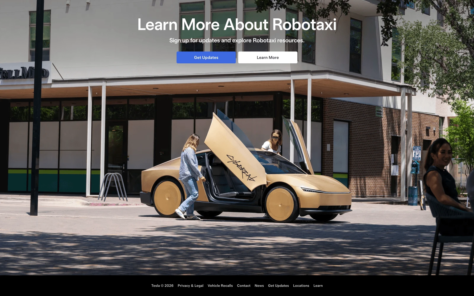 Bottom screenshot of Tesla.com Robotaxi