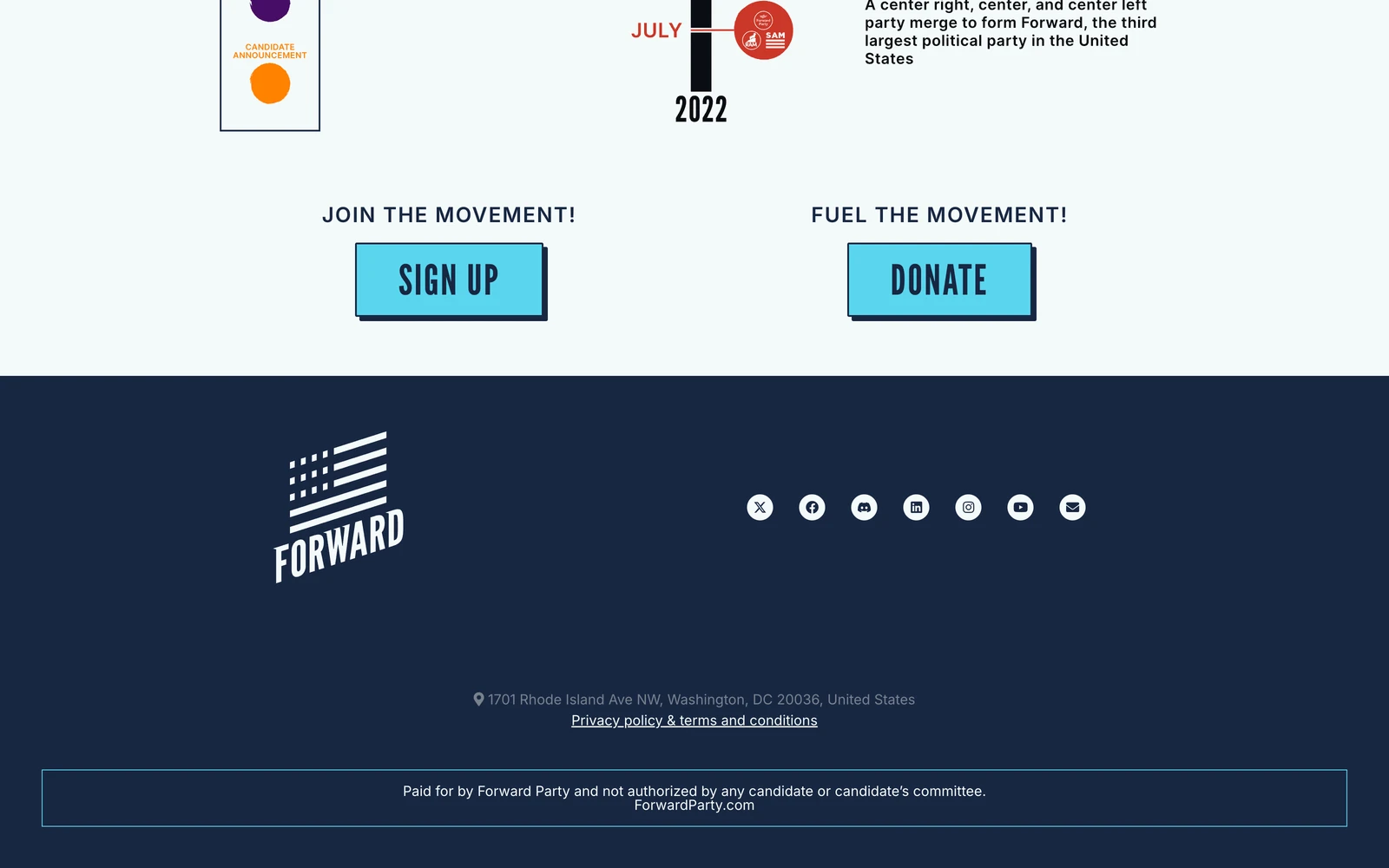 Bottom screenshot of ForwardParty.com
