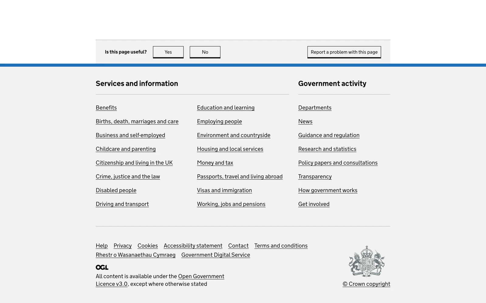 Bottom screenshot of Gov.UK