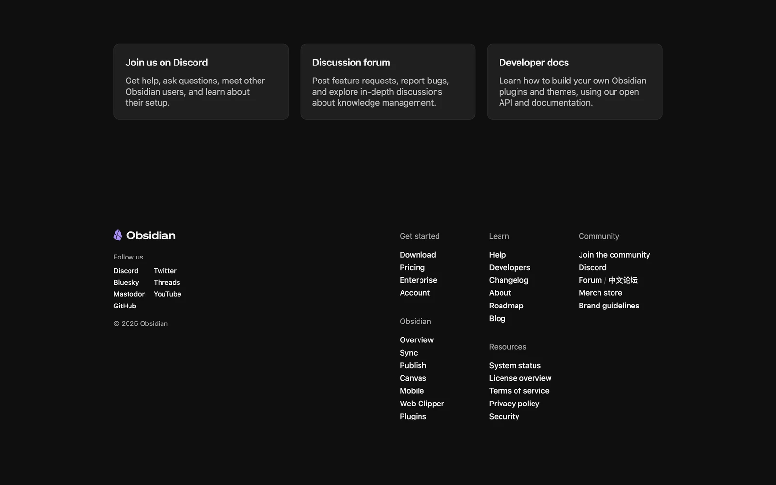 Bottom screenshot of Obsidian.md