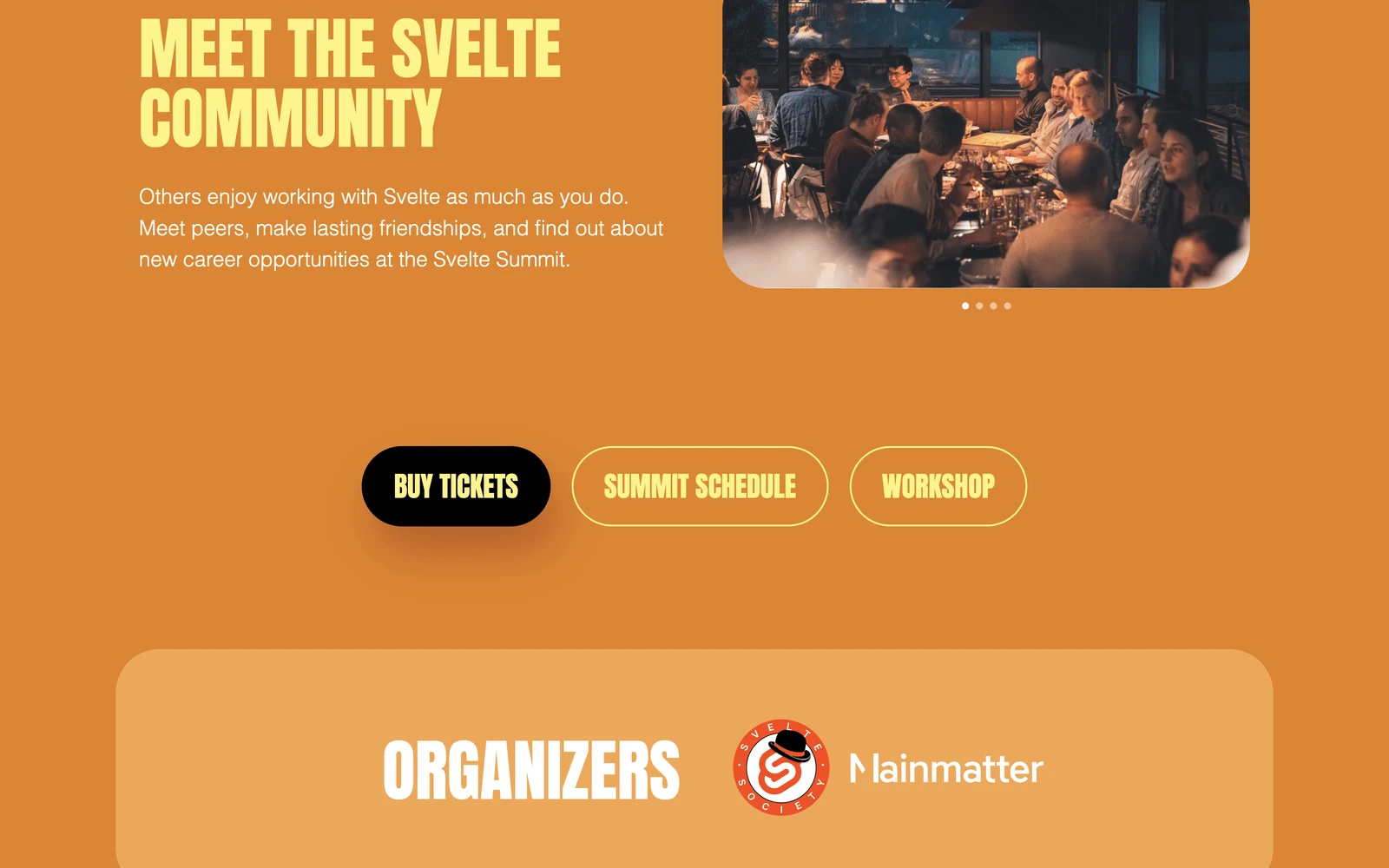 Bottom screenshot of SvelteSummit.com