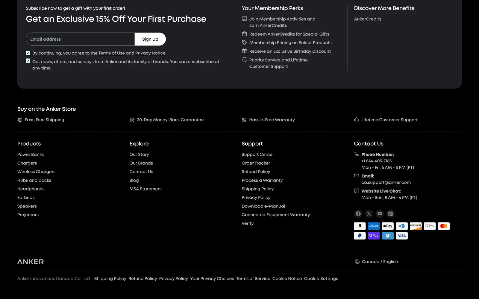 Bottom screenshot of Anker.com