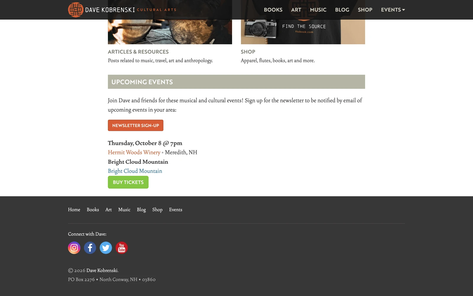 Bottom screenshot of DaveKobrenski.com