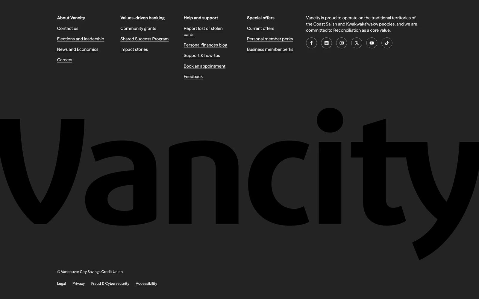 Bottom screenshot of Vancity.com