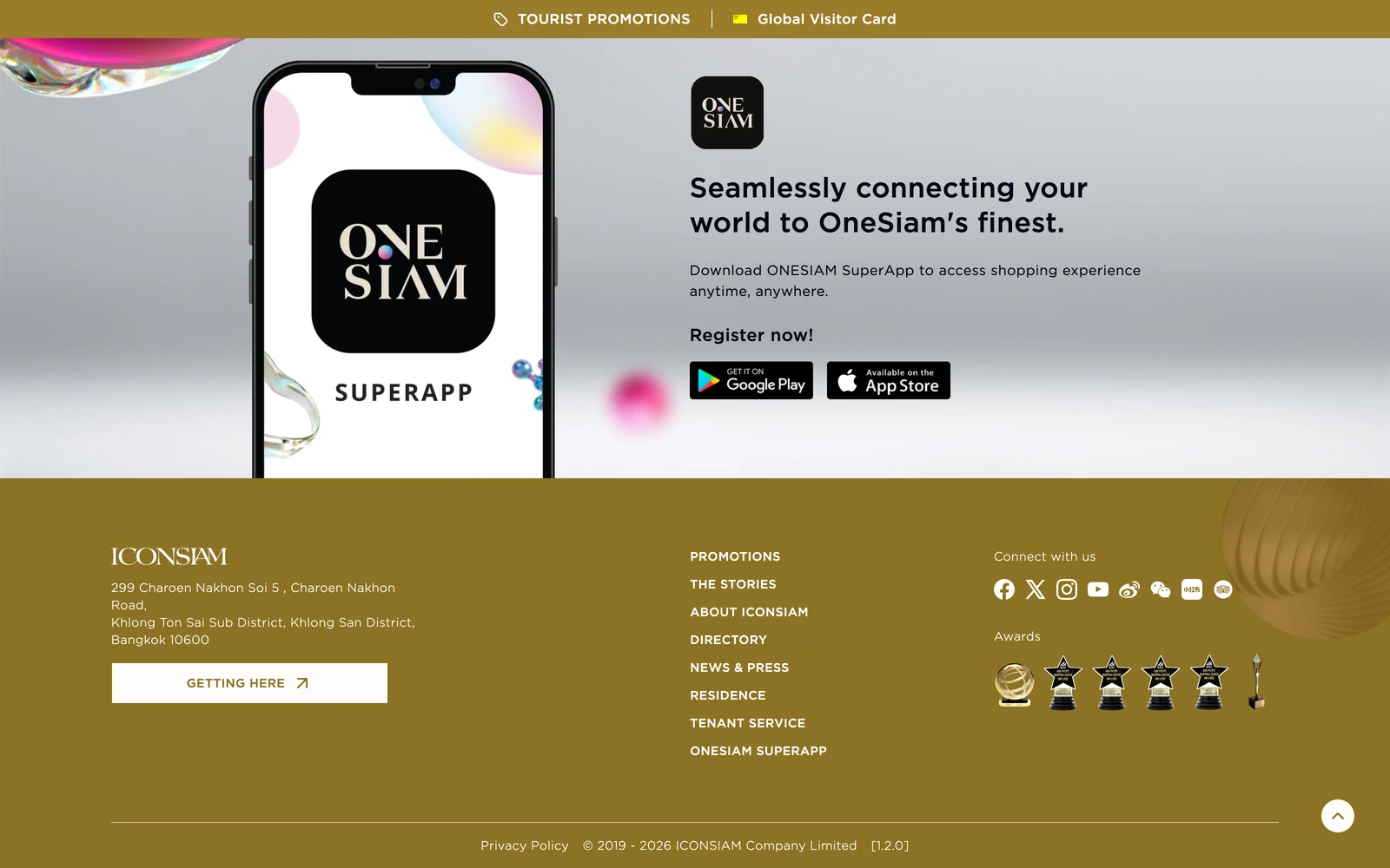Bottom screenshot of ICONSIAM.com