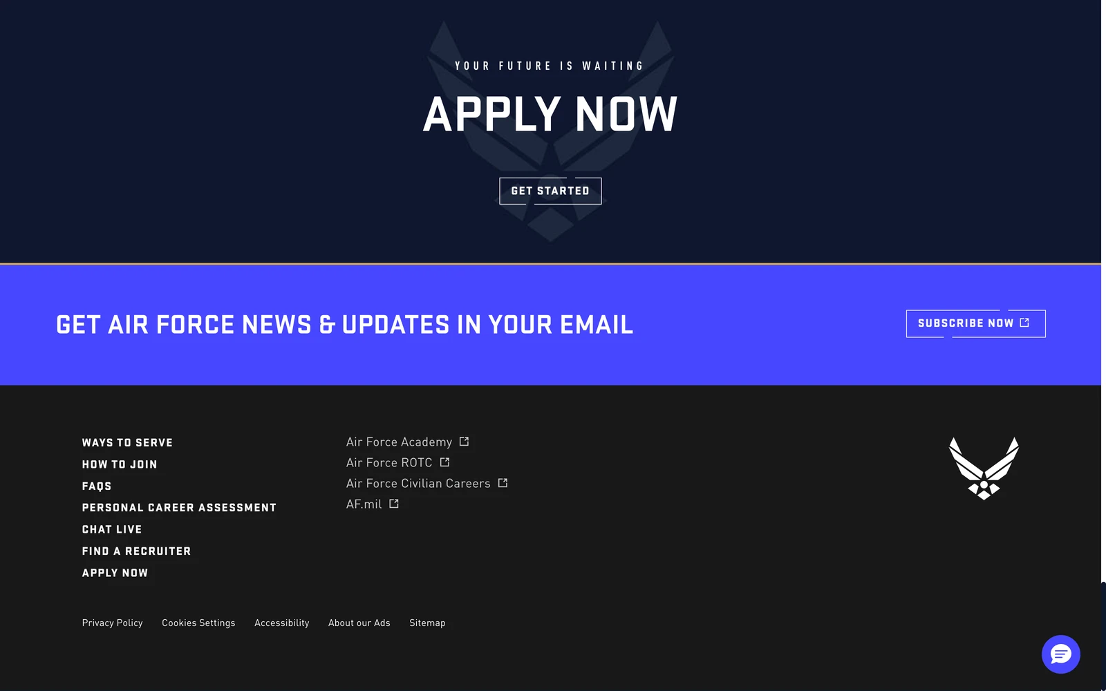 Bottom screenshot of AirForce.com