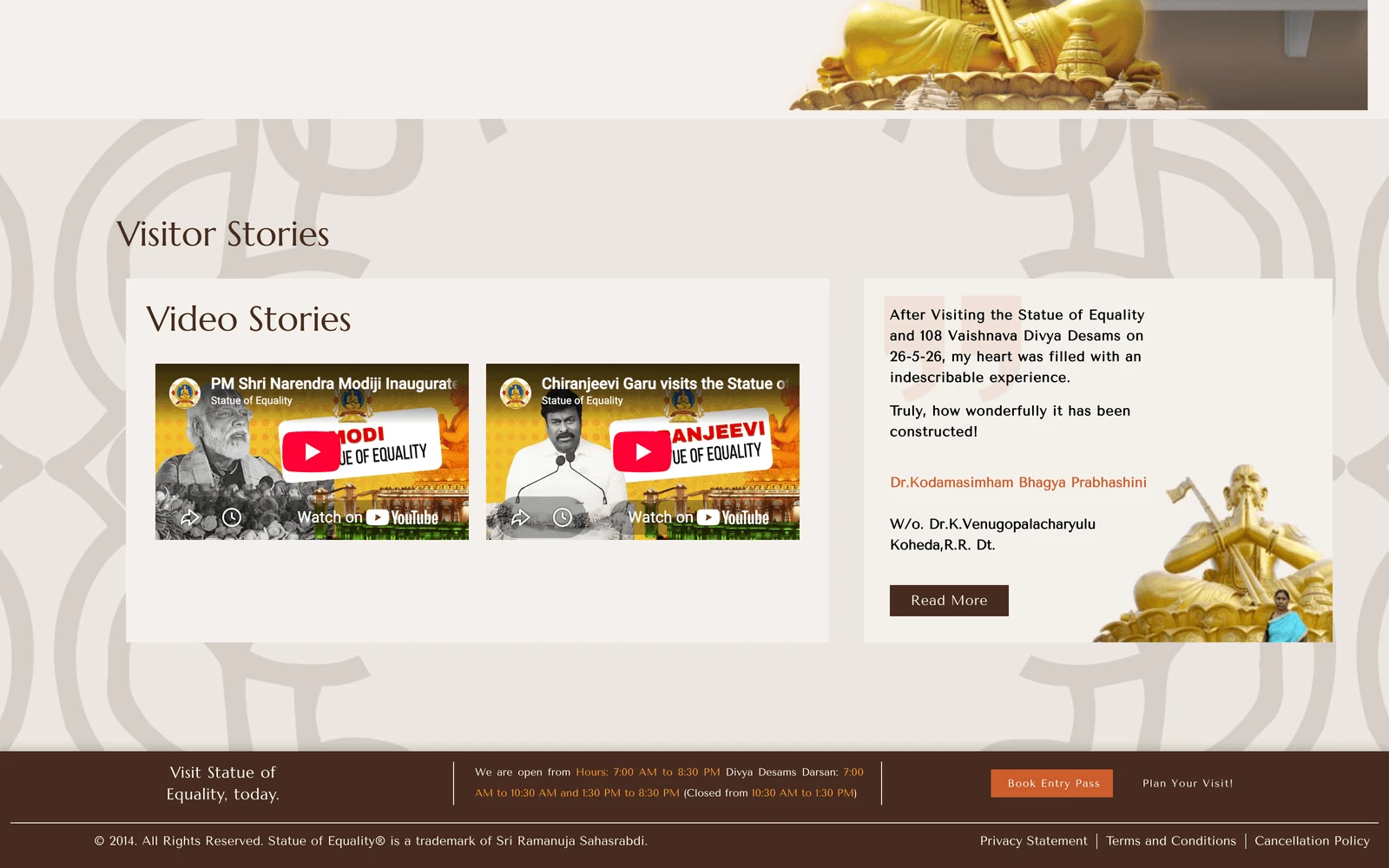 Bottom screenshot of StatueOfEquality.org