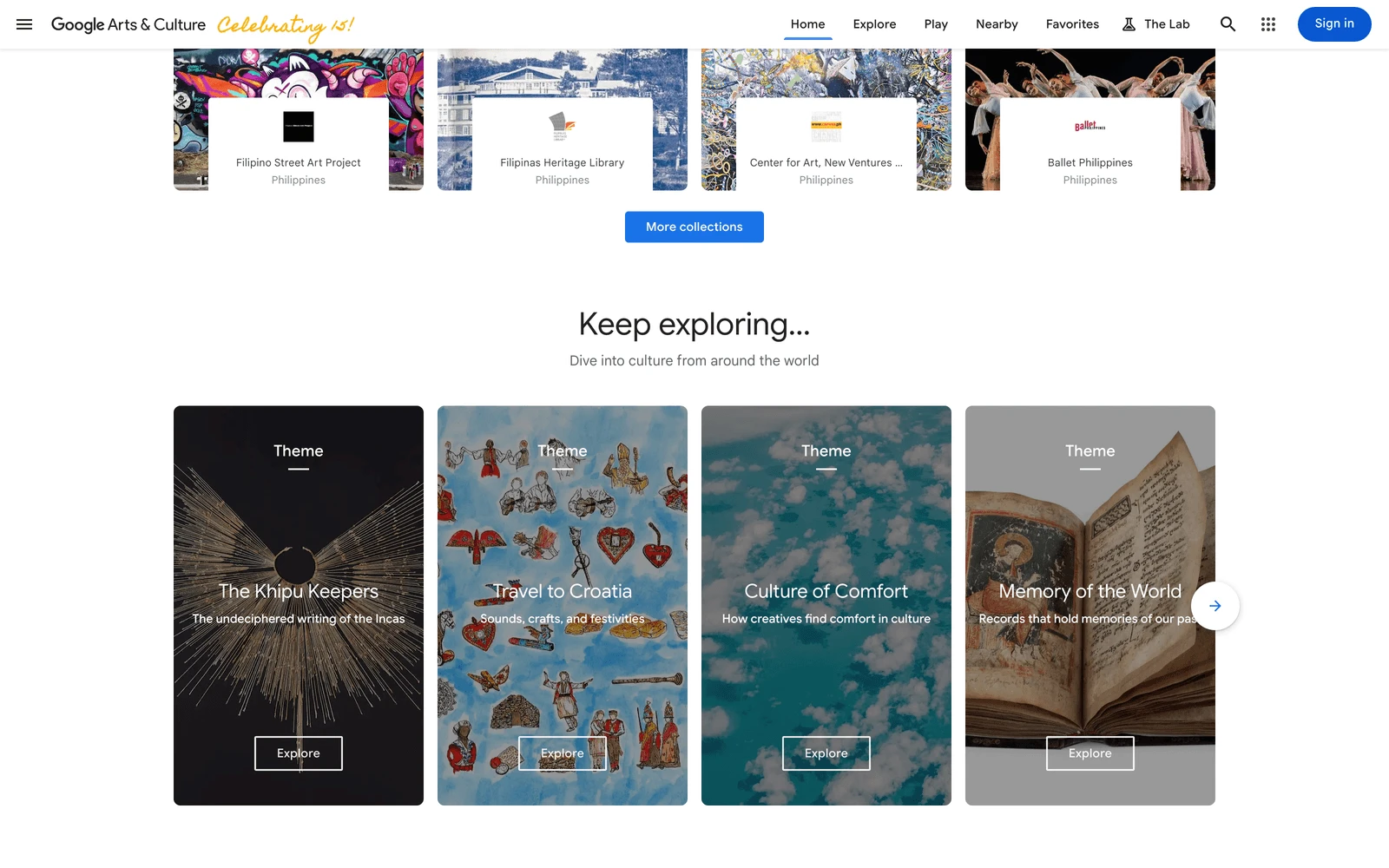 Bottom screenshot of Google.com Arts&Culture