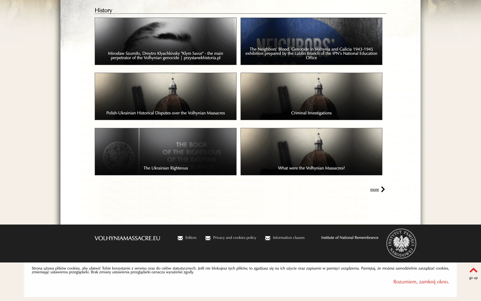 Bottom screenshot of VolhyniaMassacre.eu