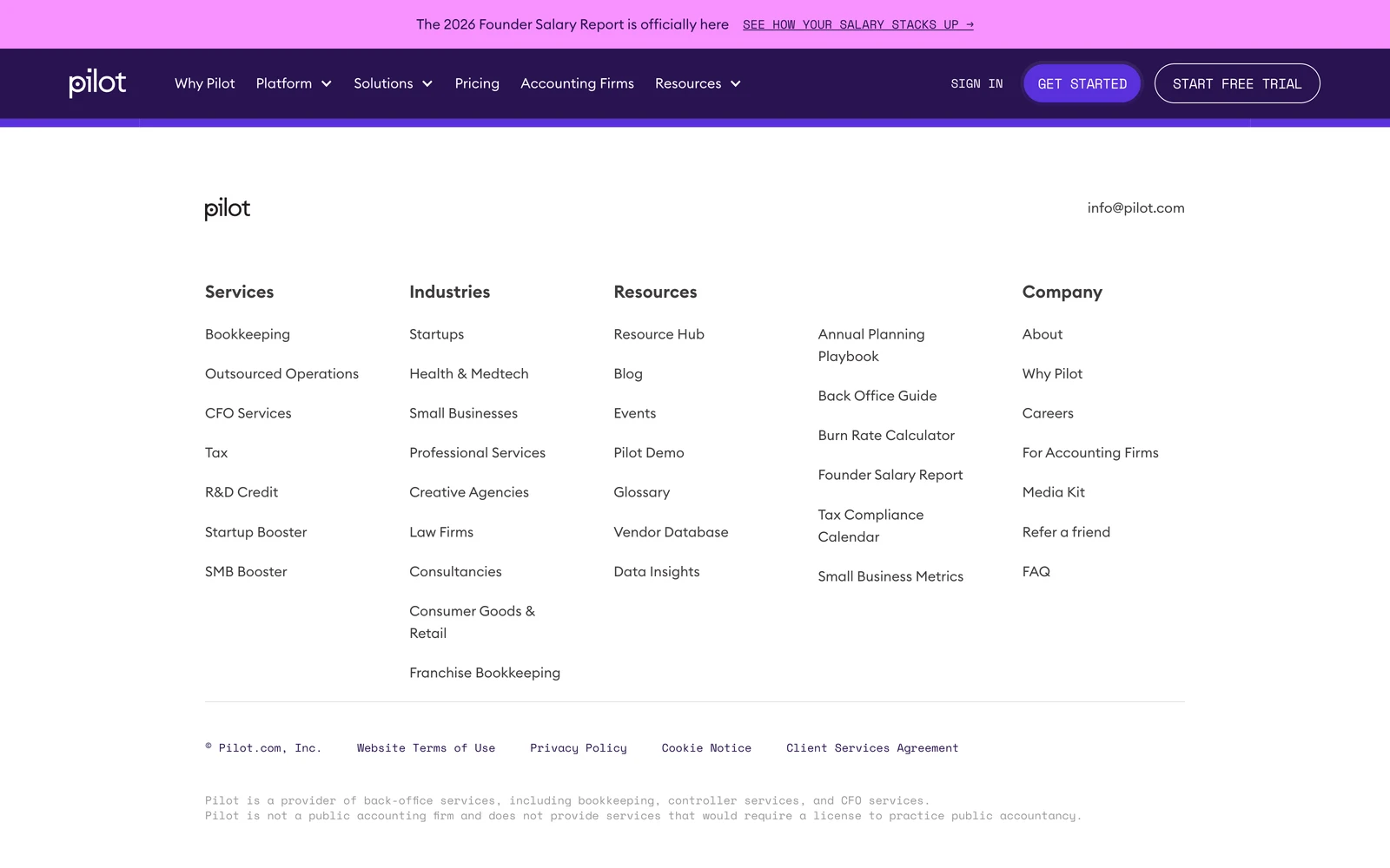 Bottom screenshot of Pilot.com