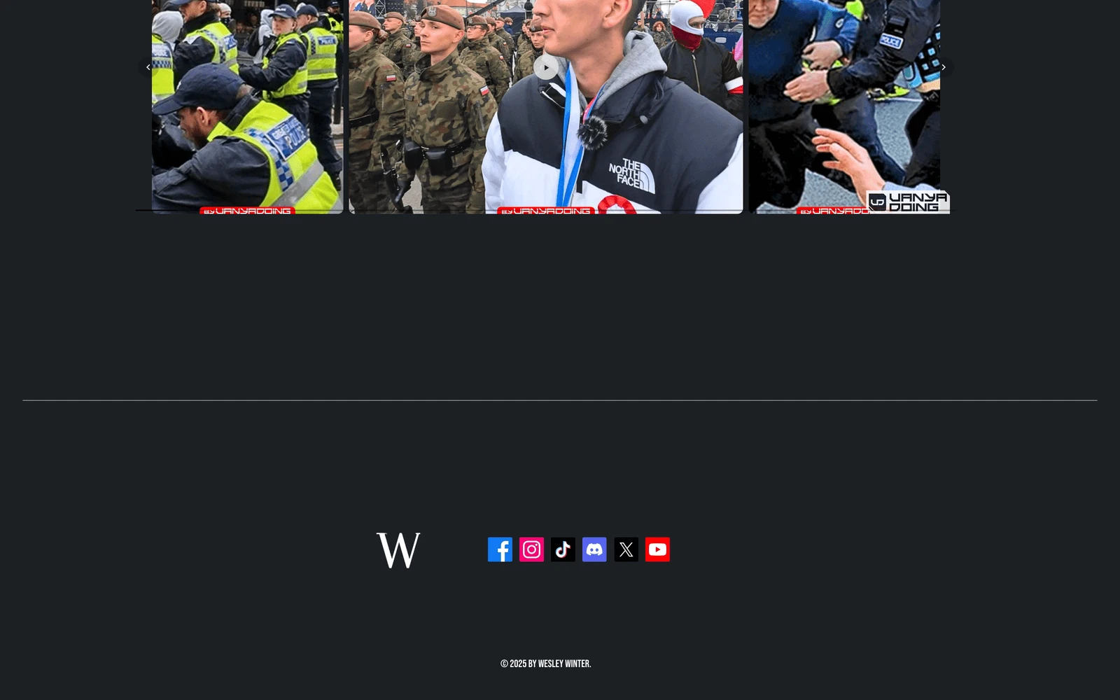 Bottom screenshot of WesleyWinter.com
