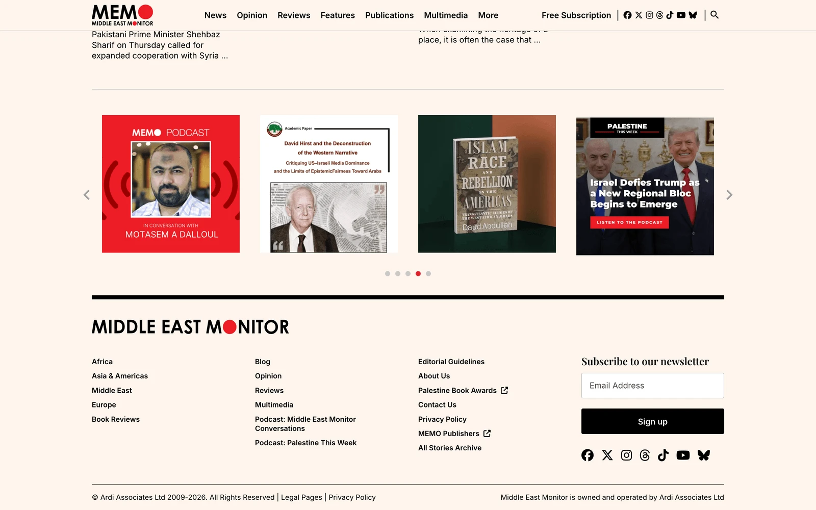 Bottom screenshot of MiddleEastMonitor.com