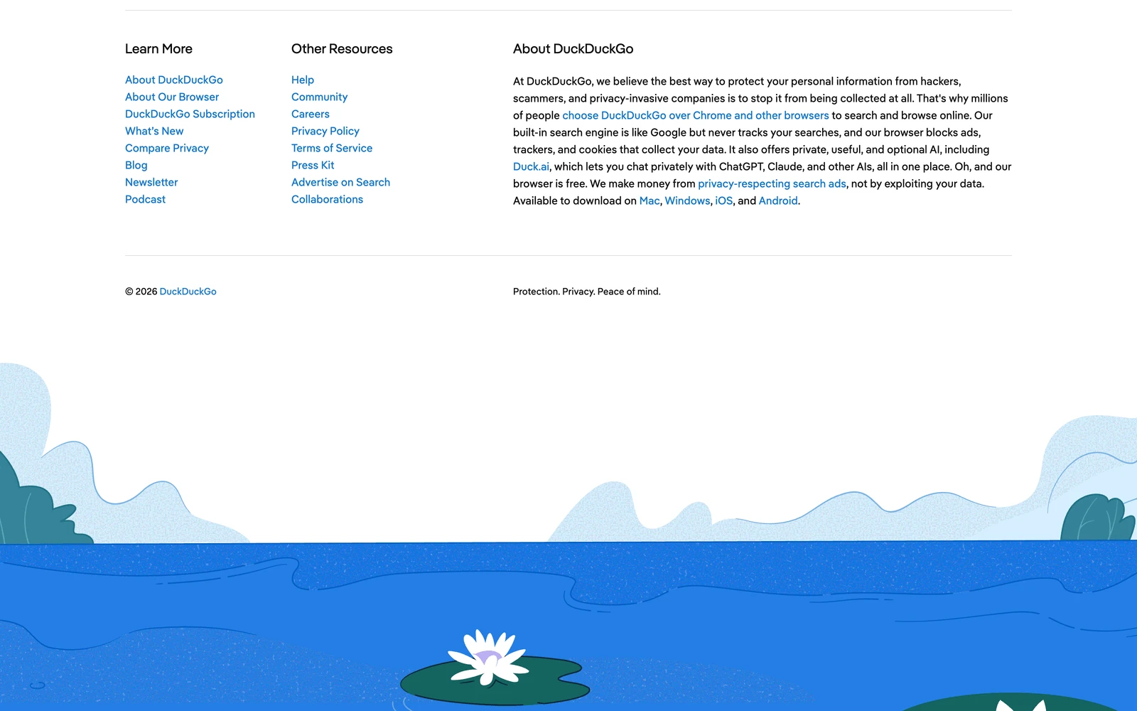 Bottom screenshot of DuckDuckGo.com