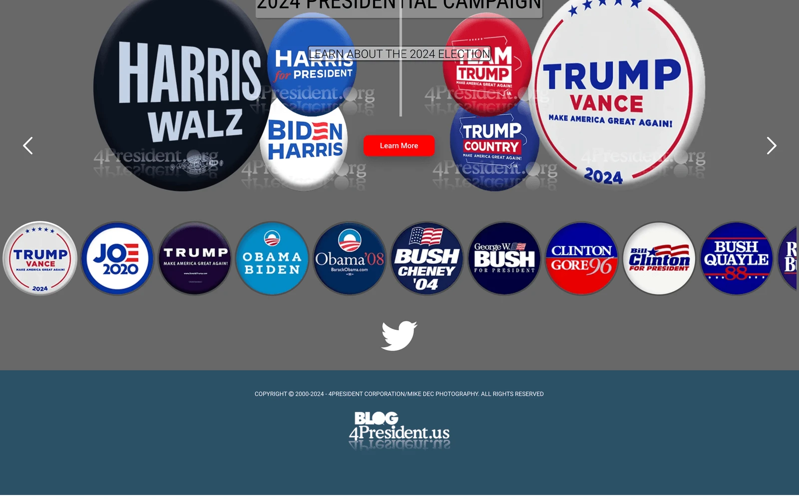 Bottom screenshot of 4President.org