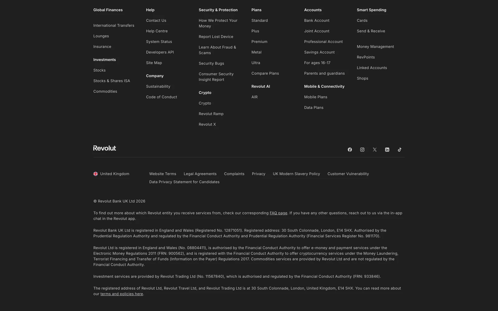 Bottom screenshot of Revolut.com