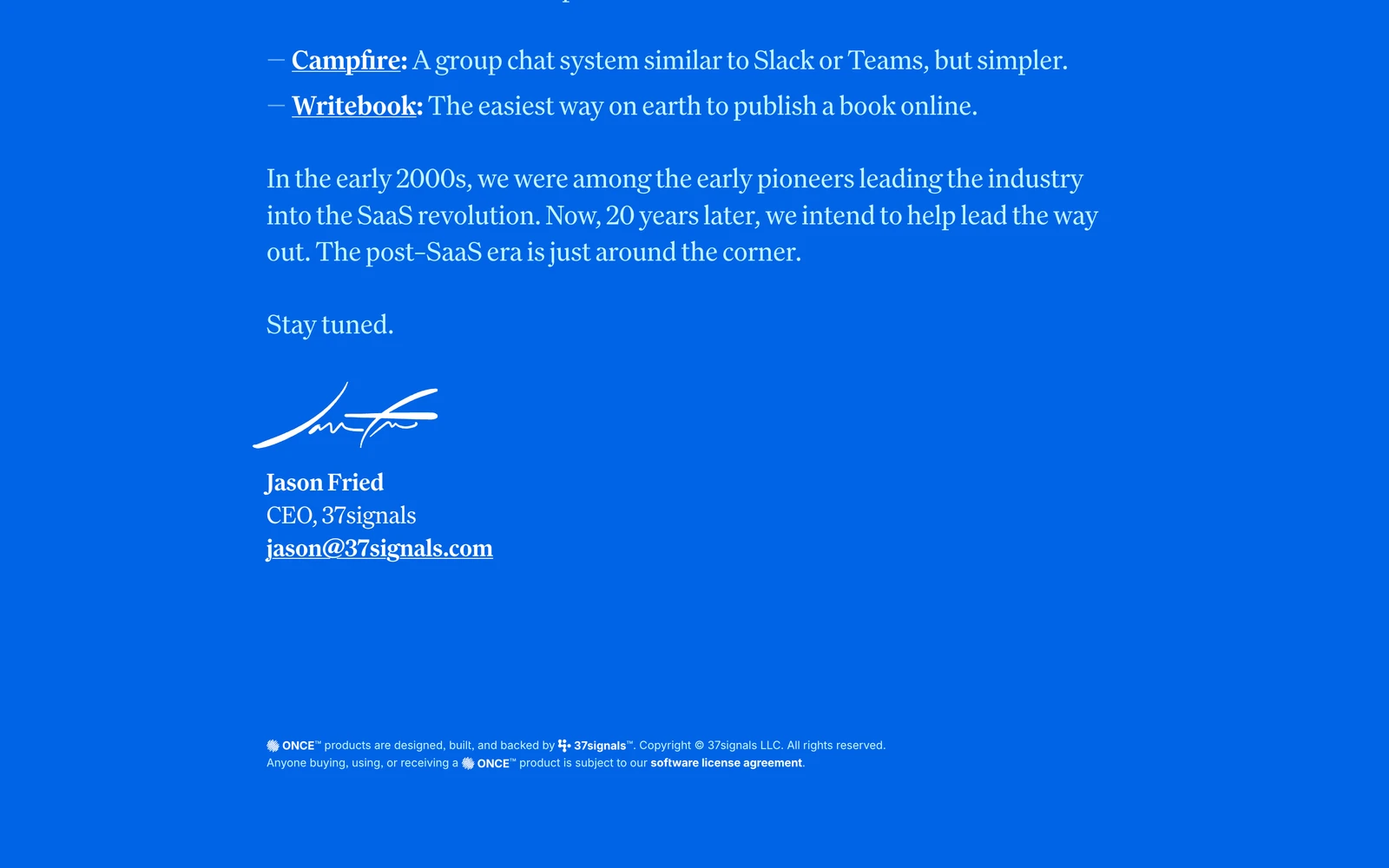 Bottom screenshot of Once.com