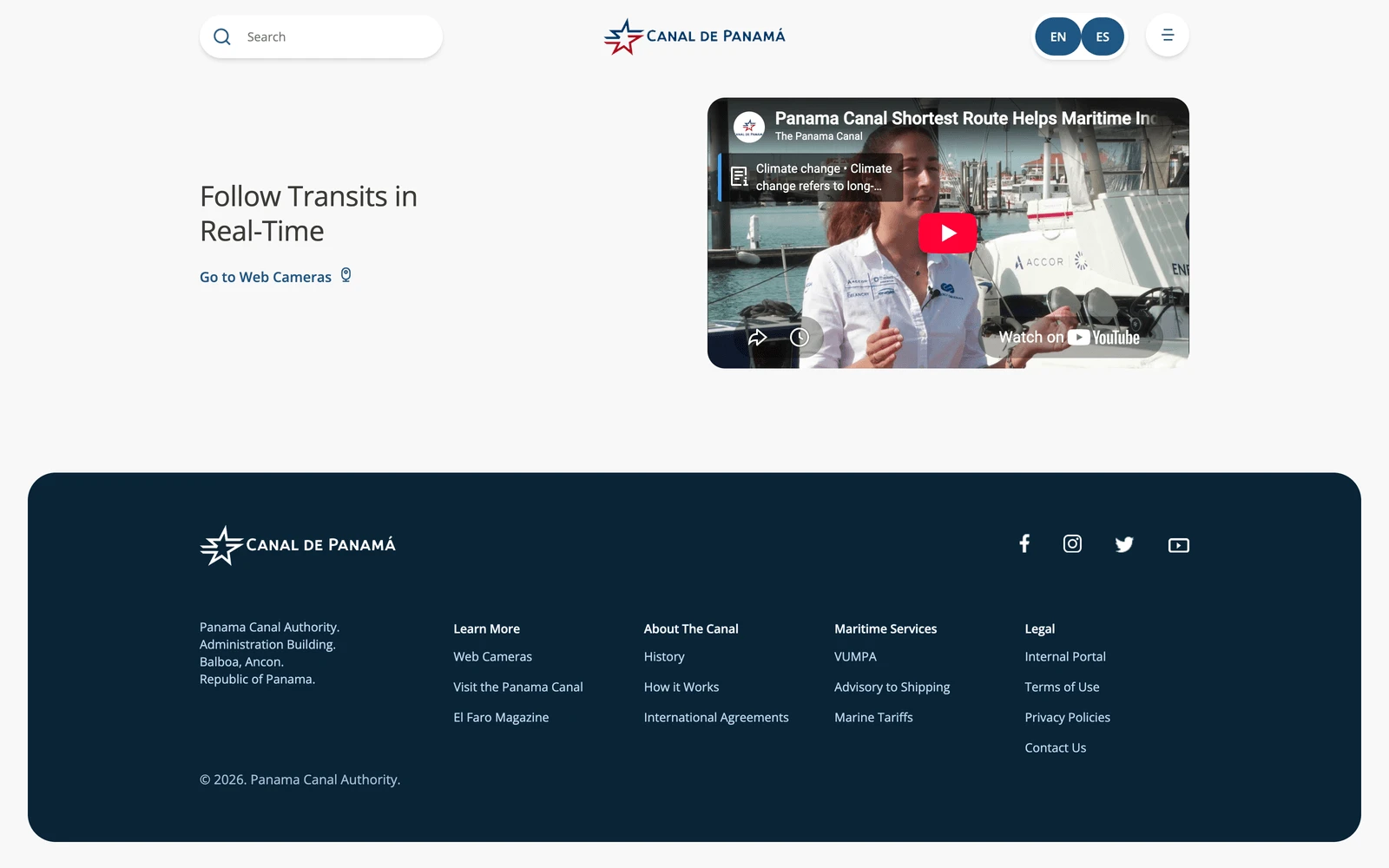 Bottom screenshot of PanCanal.com