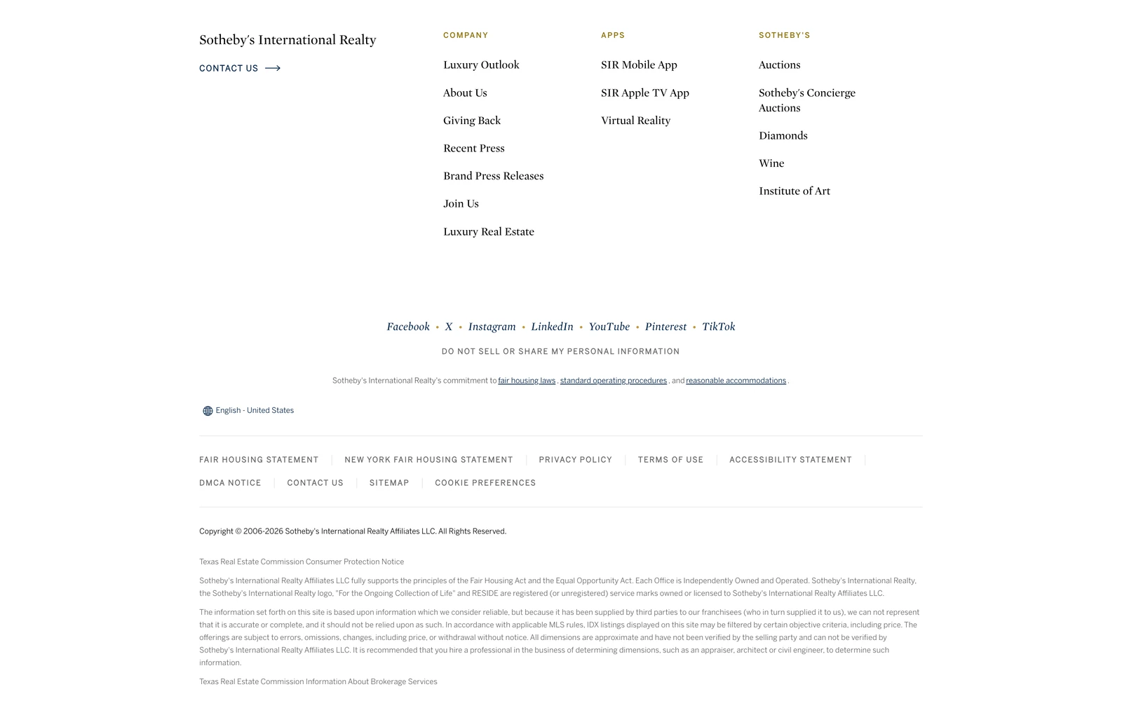 Bottom screenshot of SothebysRealty.com