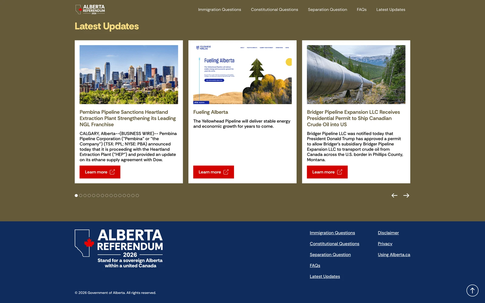 Bottom screenshot of AlbertaReferendum2026.ca