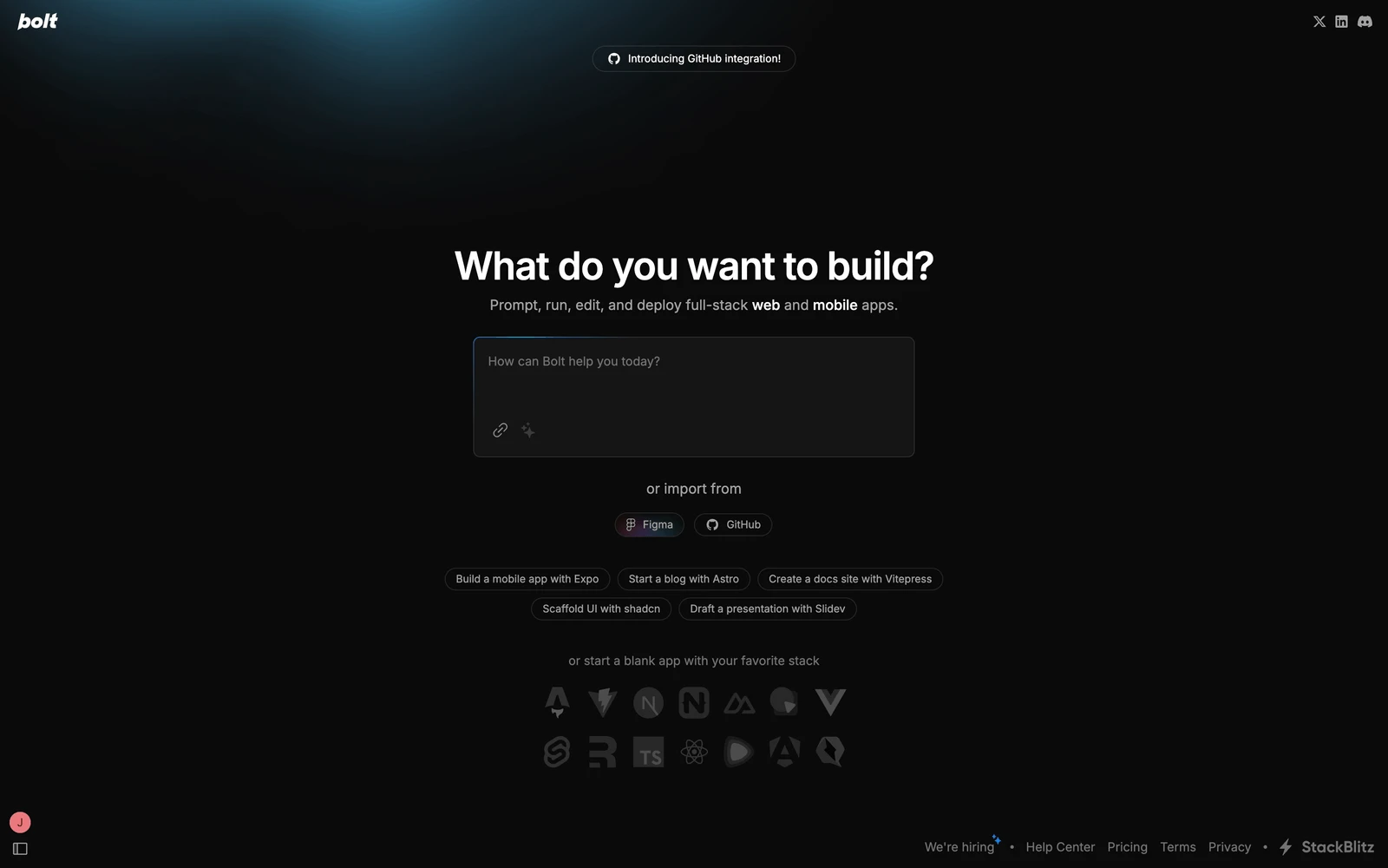 Bottom screenshot of Bolt.new