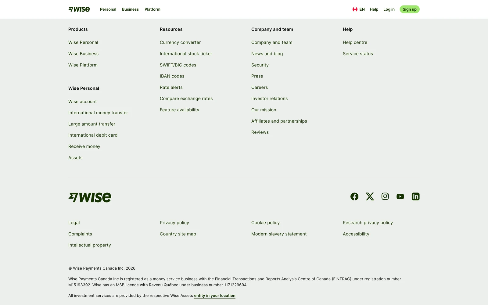 Bottom screenshot of Wise.com