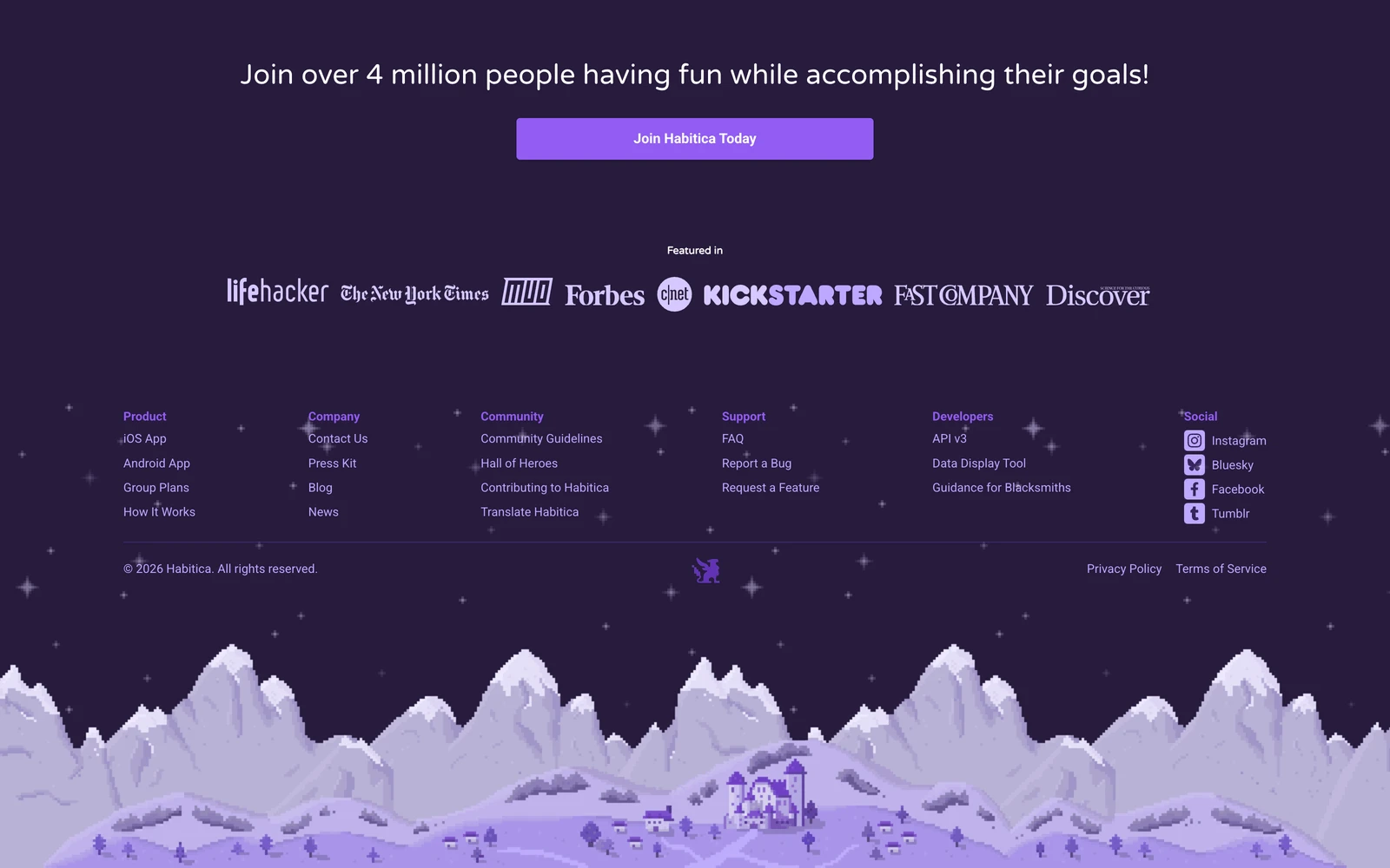 Bottom screenshot of Habitica.com