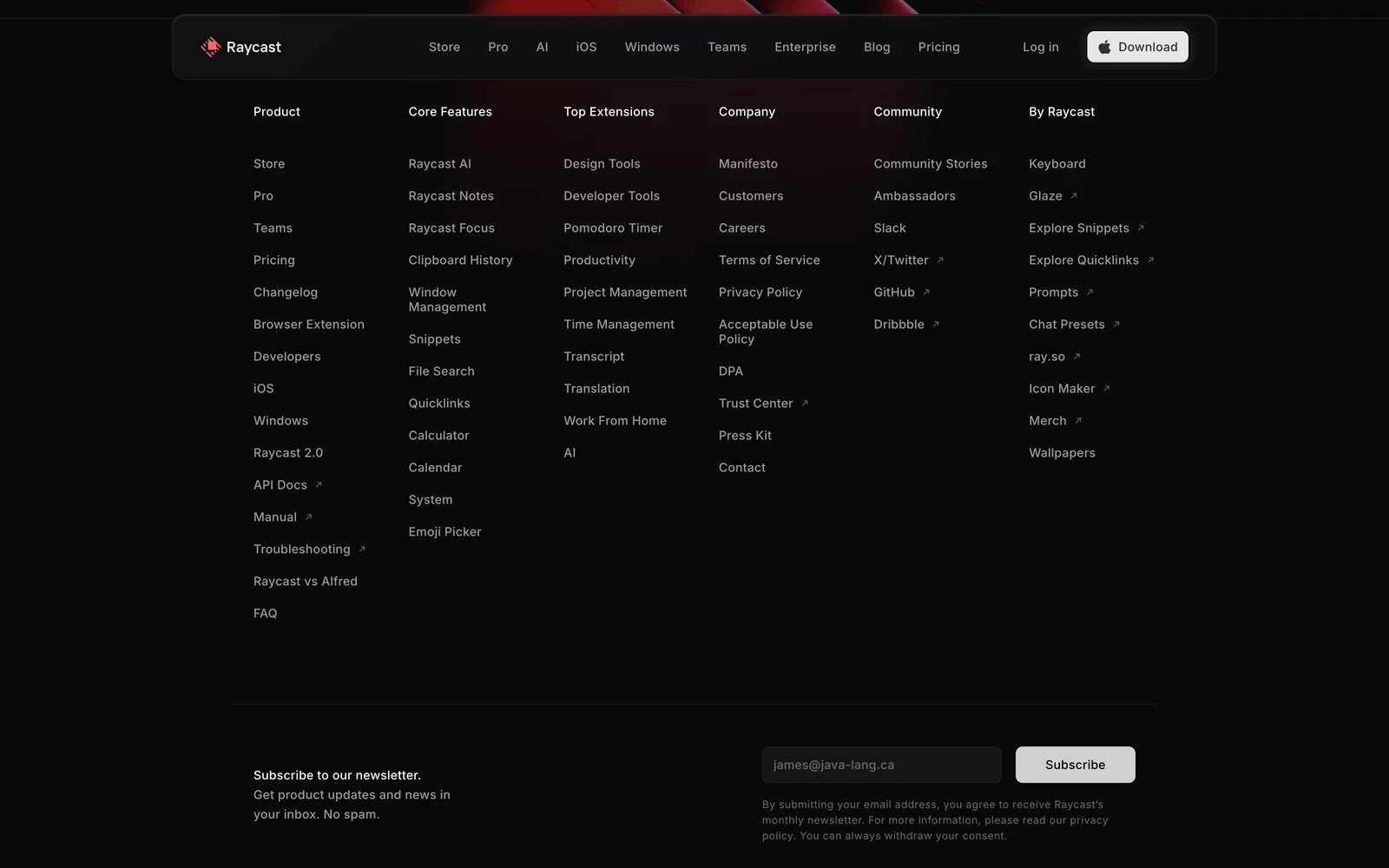 Bottom screenshot of Raycast.com Keyboard