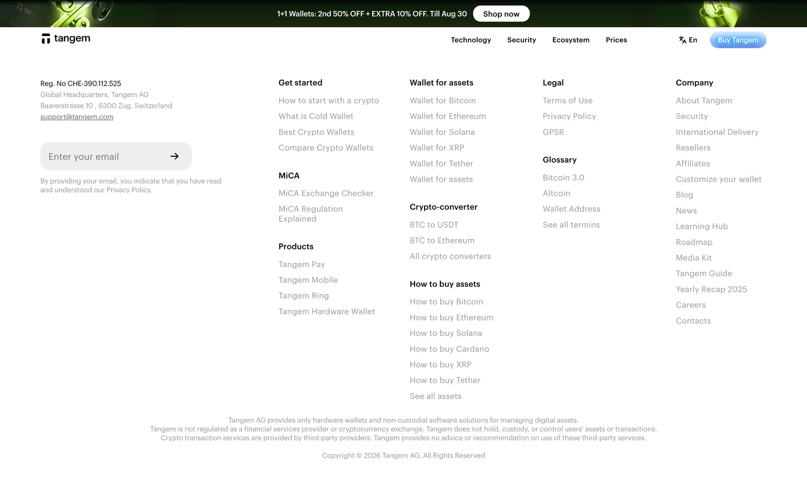 Bottom screenshot of Tangem.com