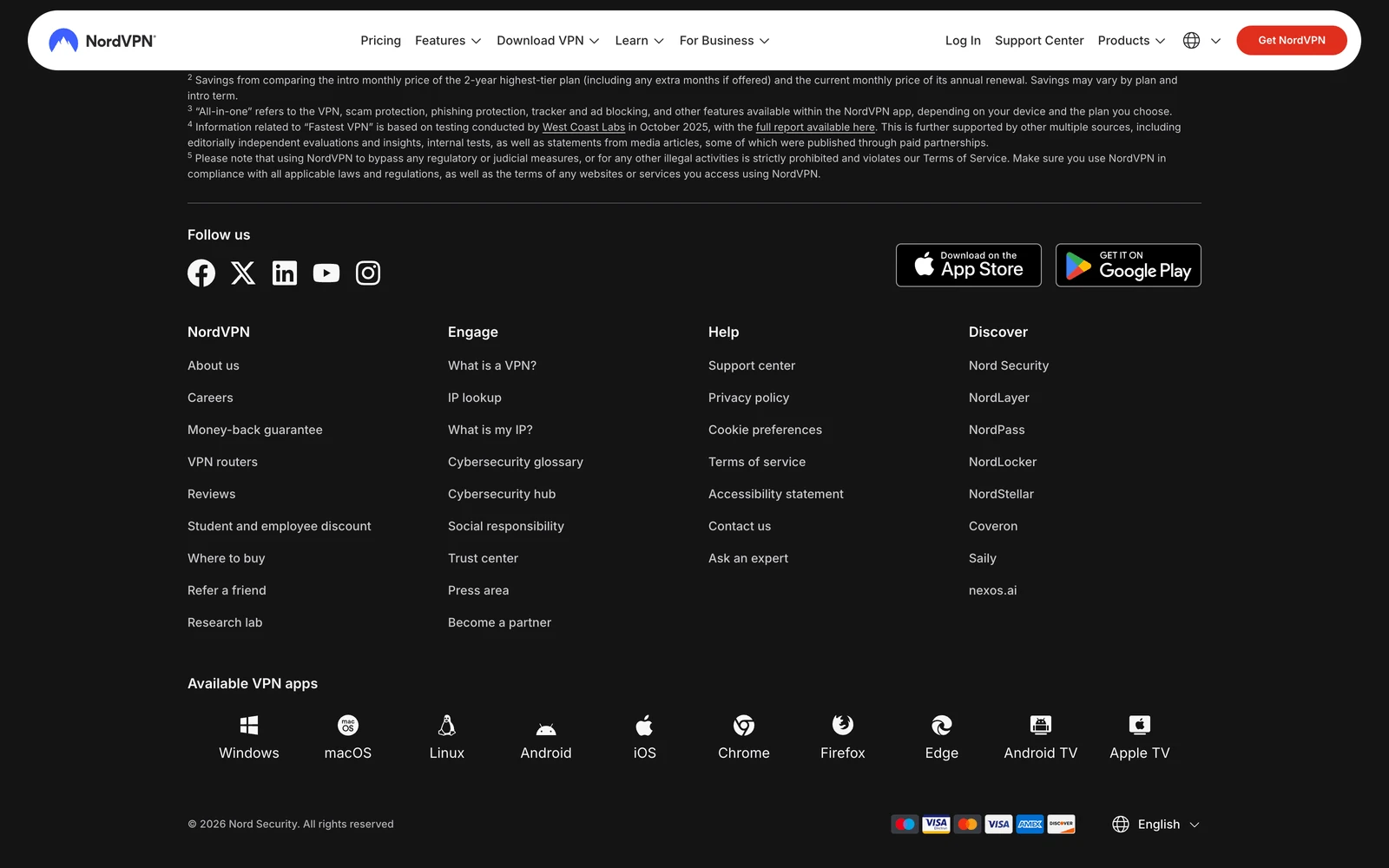 Bottom screenshot of NordVPN.com