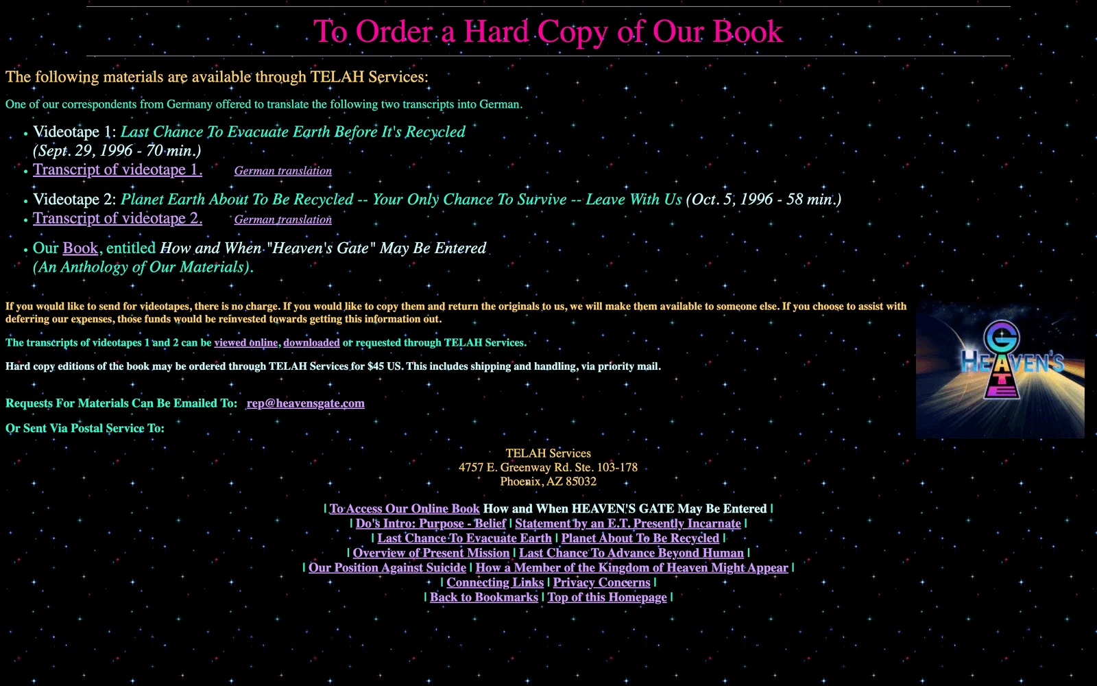 Bottom screenshot of HeavensGate.com