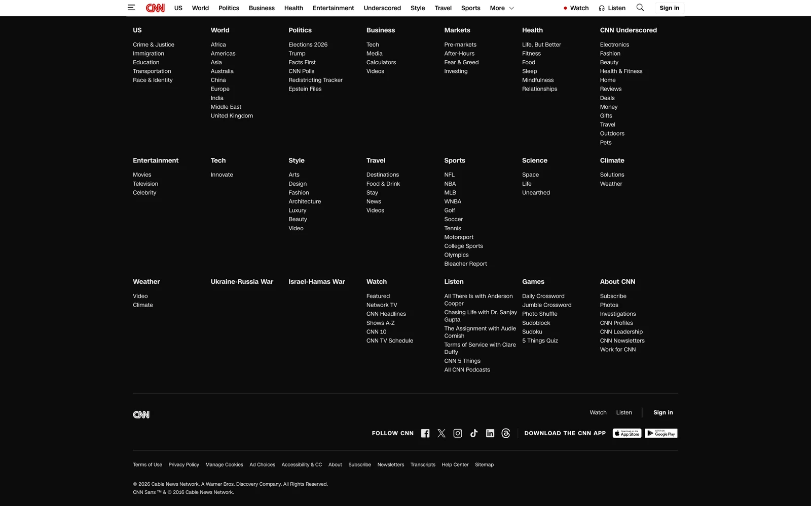 Bottom screenshot of CNN.com