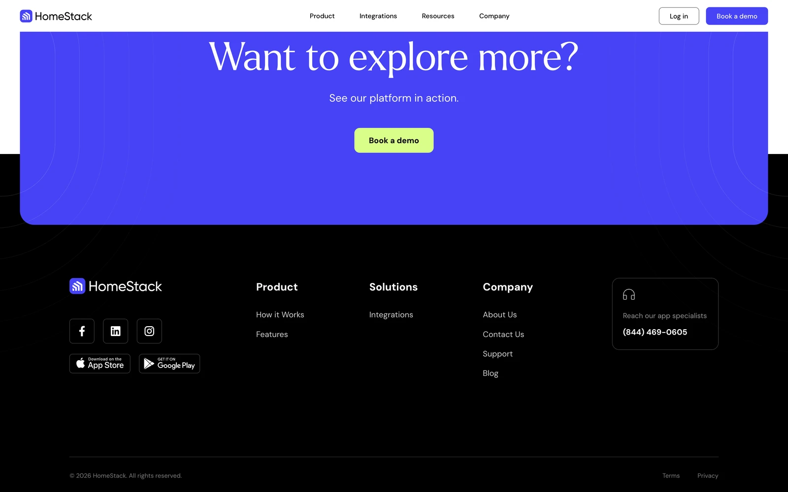 Bottom screenshot of HomeStack.com