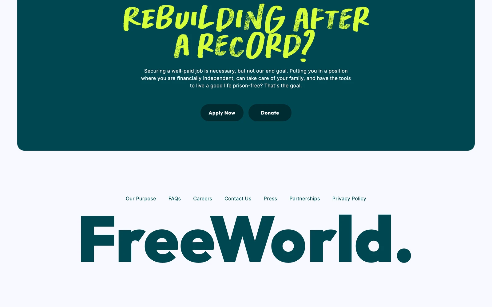 Bottom screenshot of FreeWorld.org