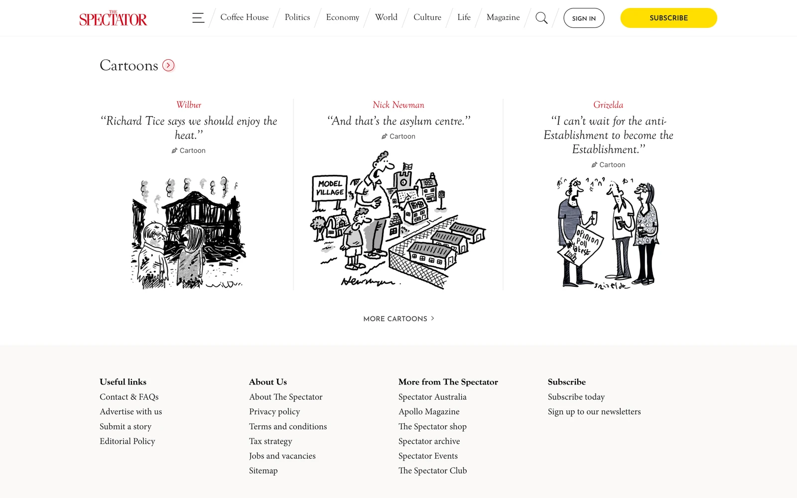 Bottom screenshot of Spectator.com