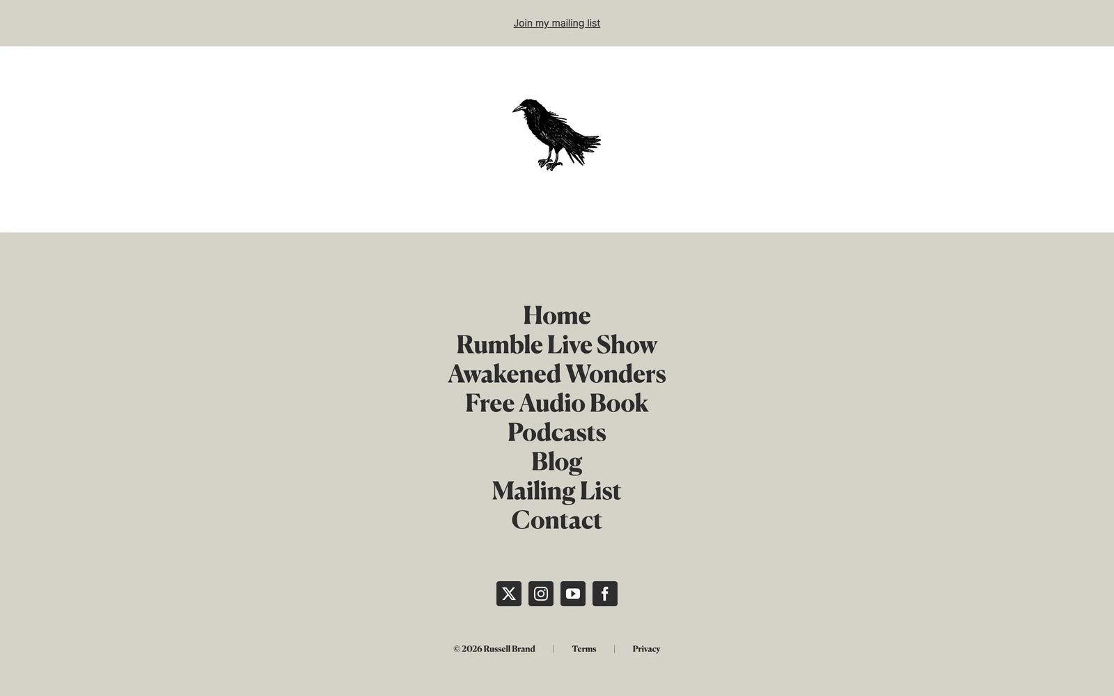 Bottom screenshot of RussellBrand.com