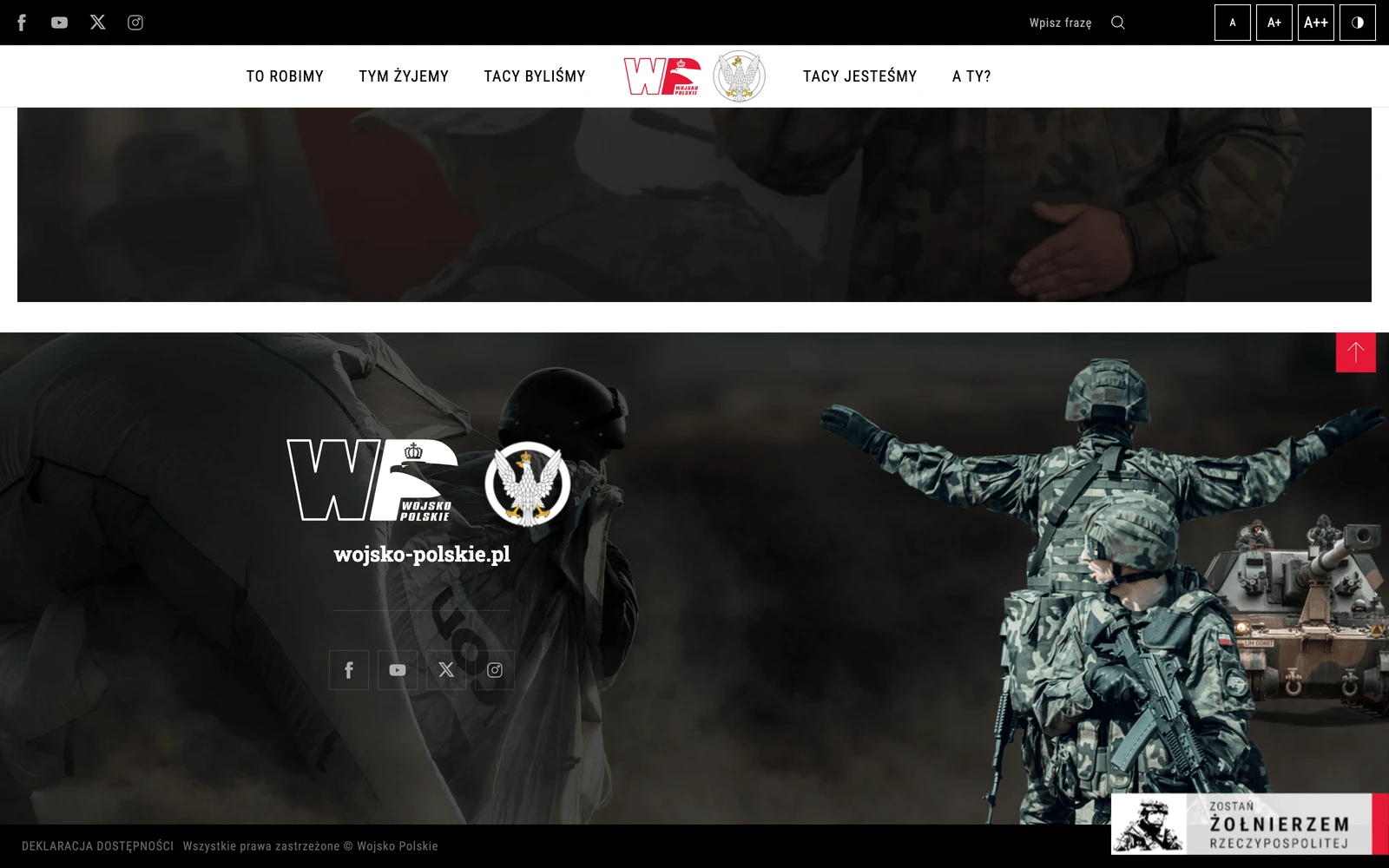 Bottom screenshot of Wojsko-Polskie.pl