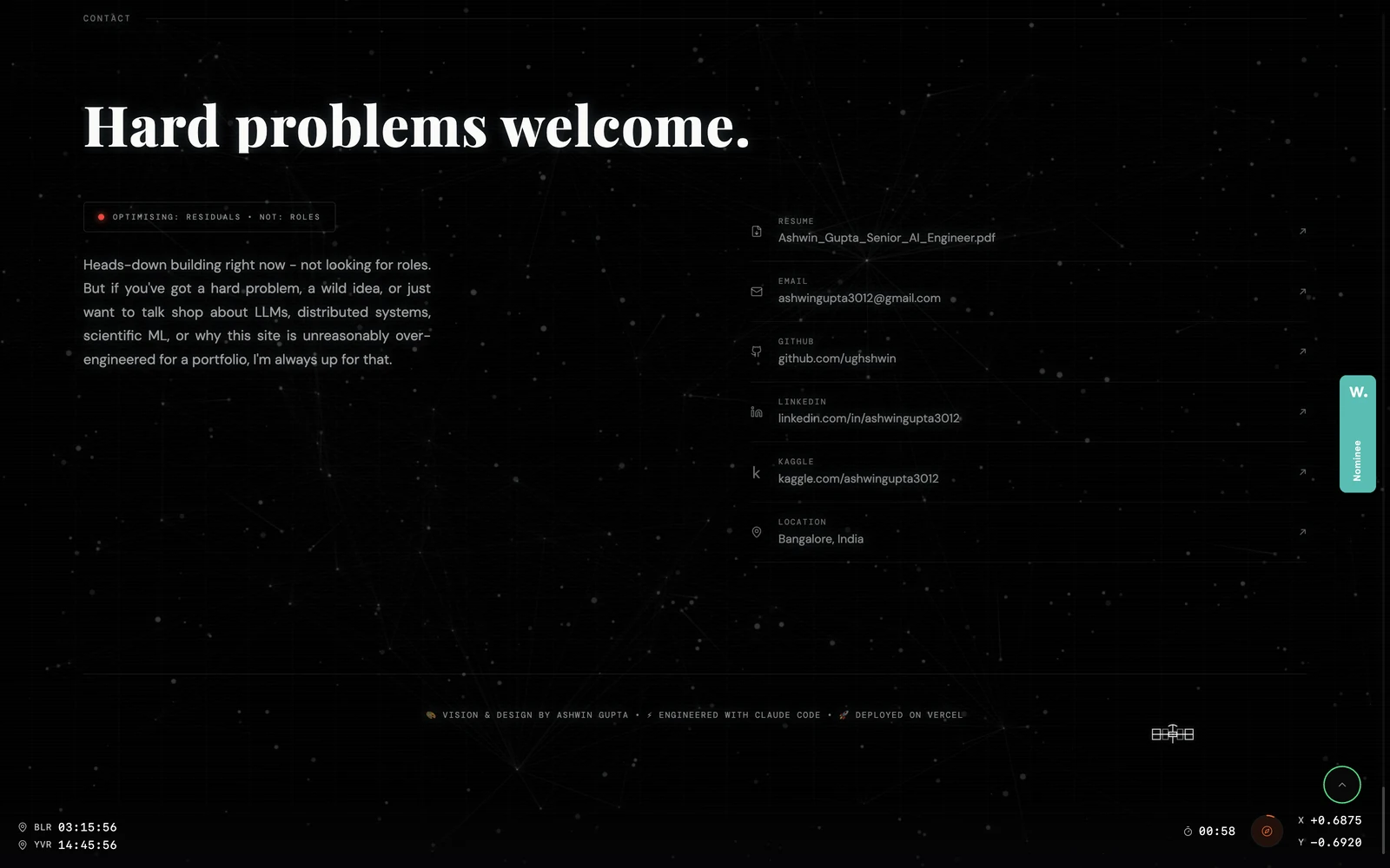 Bottom screenshot of AshwinGupta.dev