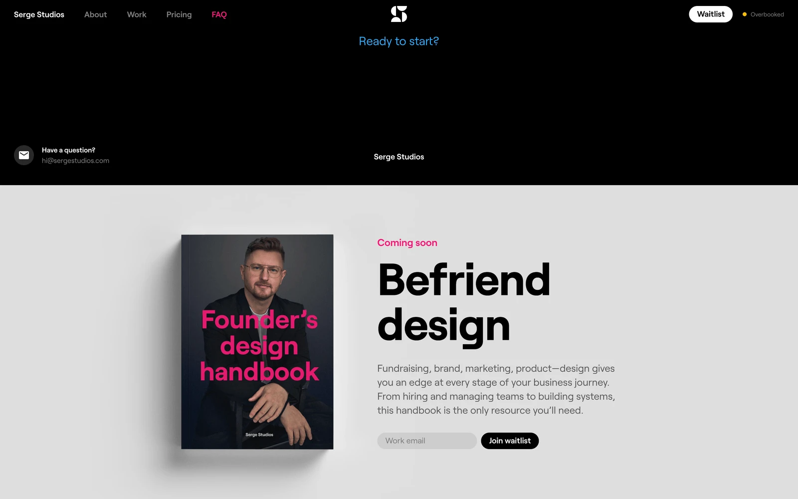 Bottom screenshot of SergeStudios.com