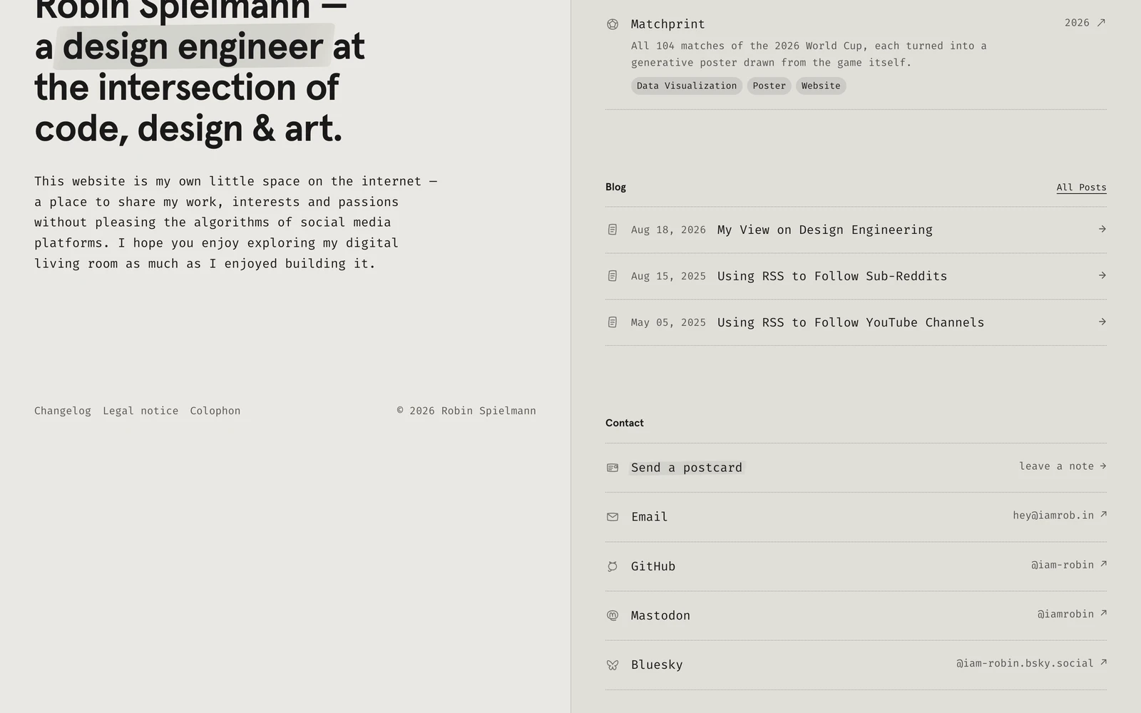 Bottom screenshot of IAmRob.in