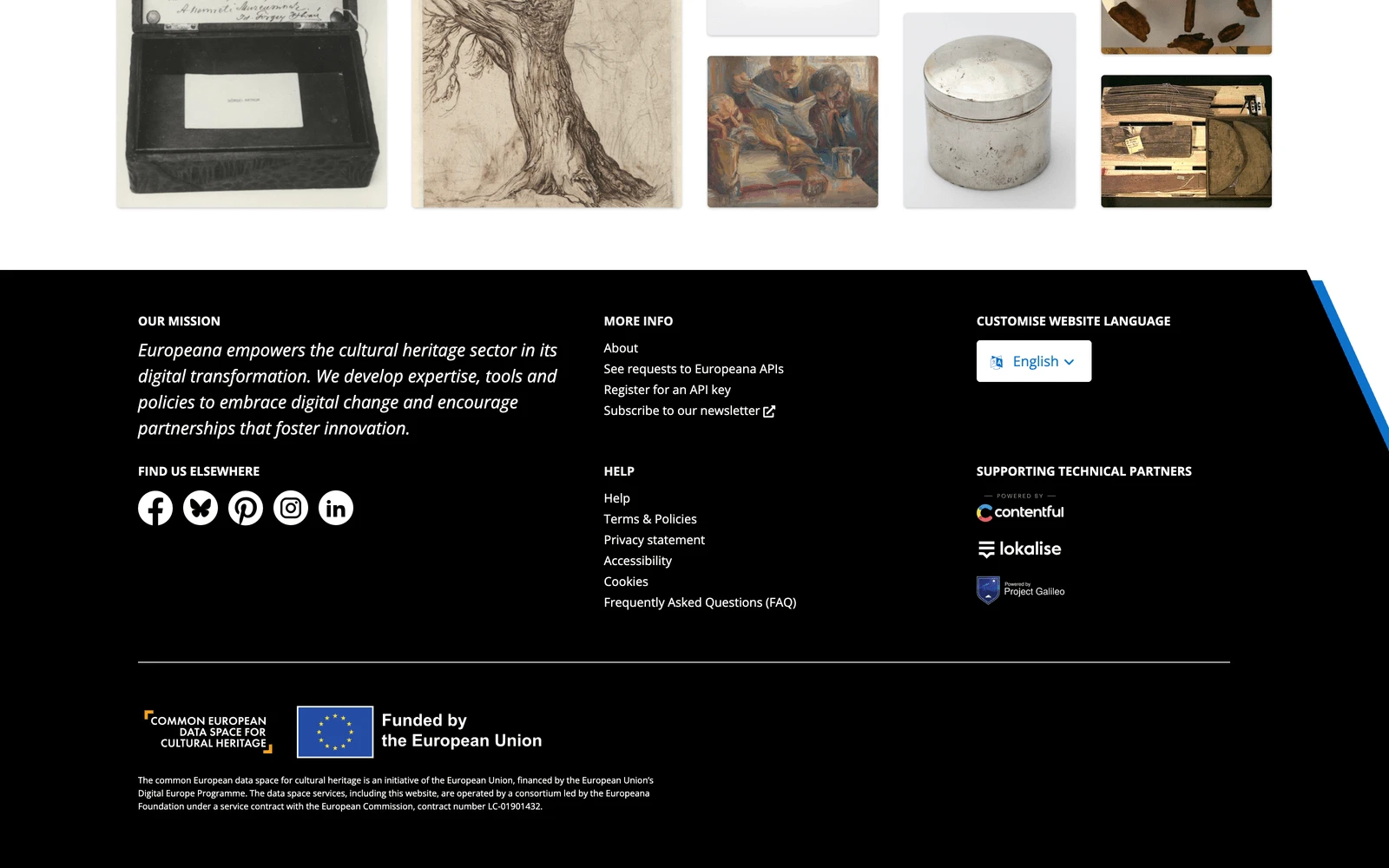 Bottom screenshot of Europeana.eu