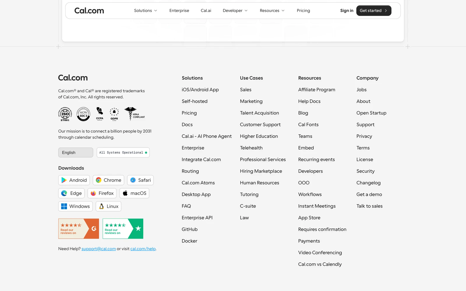 Bottom screenshot of Cal.com