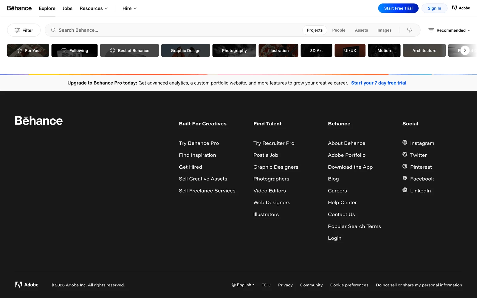 Bottom screenshot of Behance.net