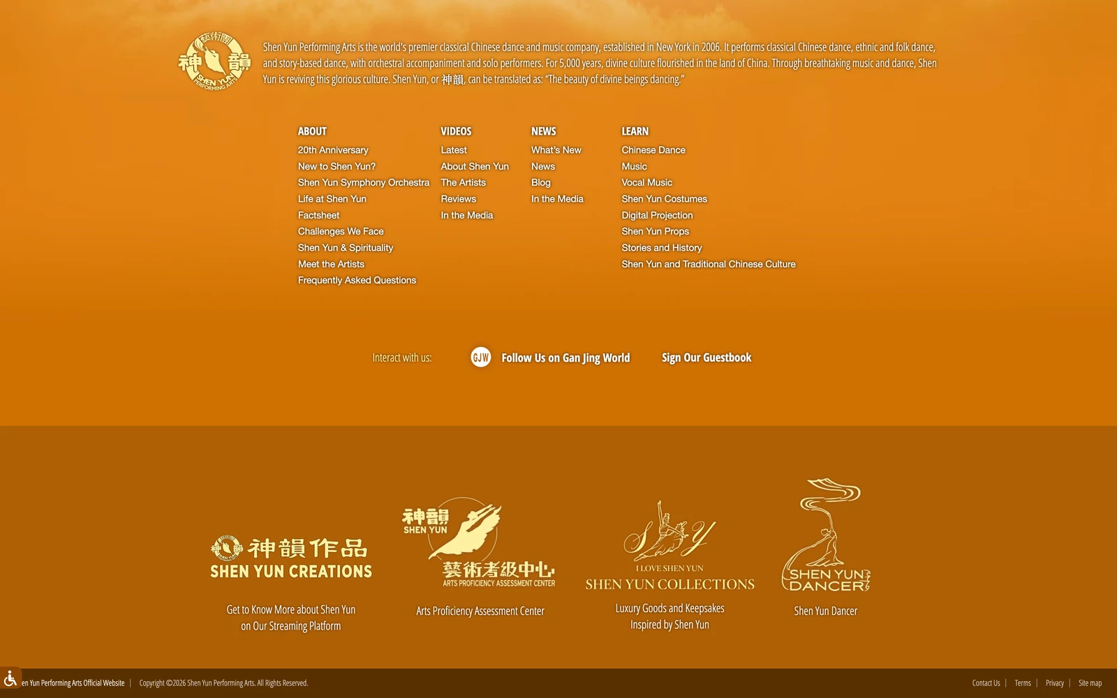 Bottom screenshot of ShenYun.org