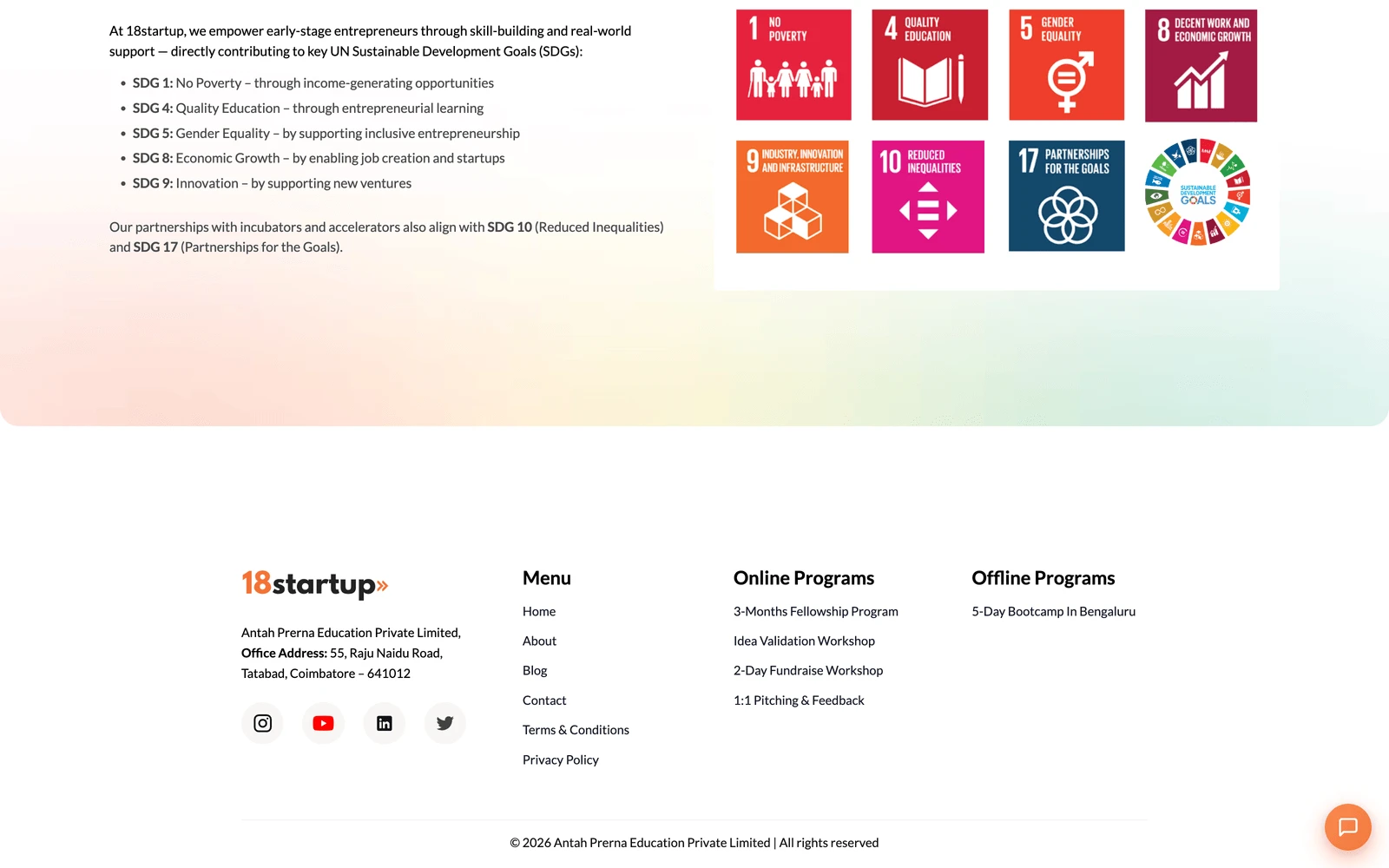 Bottom screenshot of 18startup.com