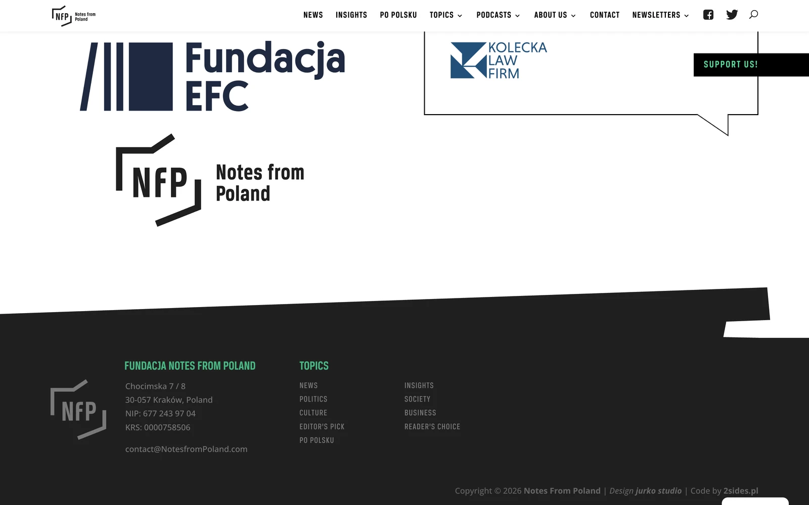 Bottom screenshot of NotesFromPoland.com