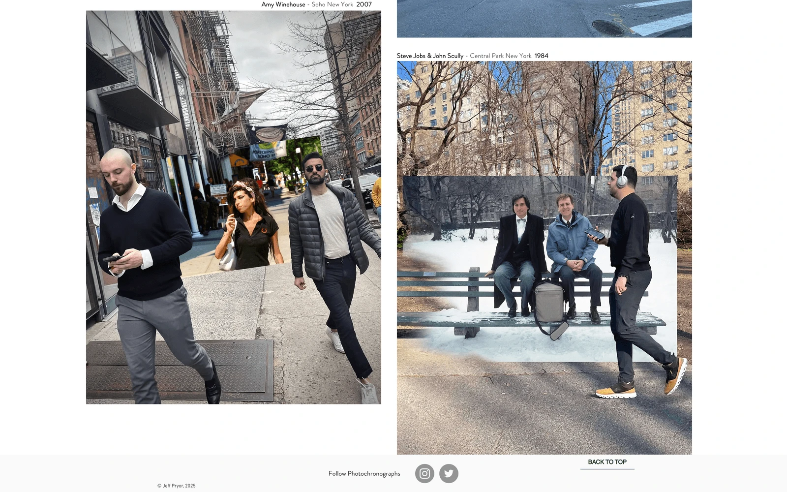 Bottom screenshot of JeffPryorNYC.com Photochronographs