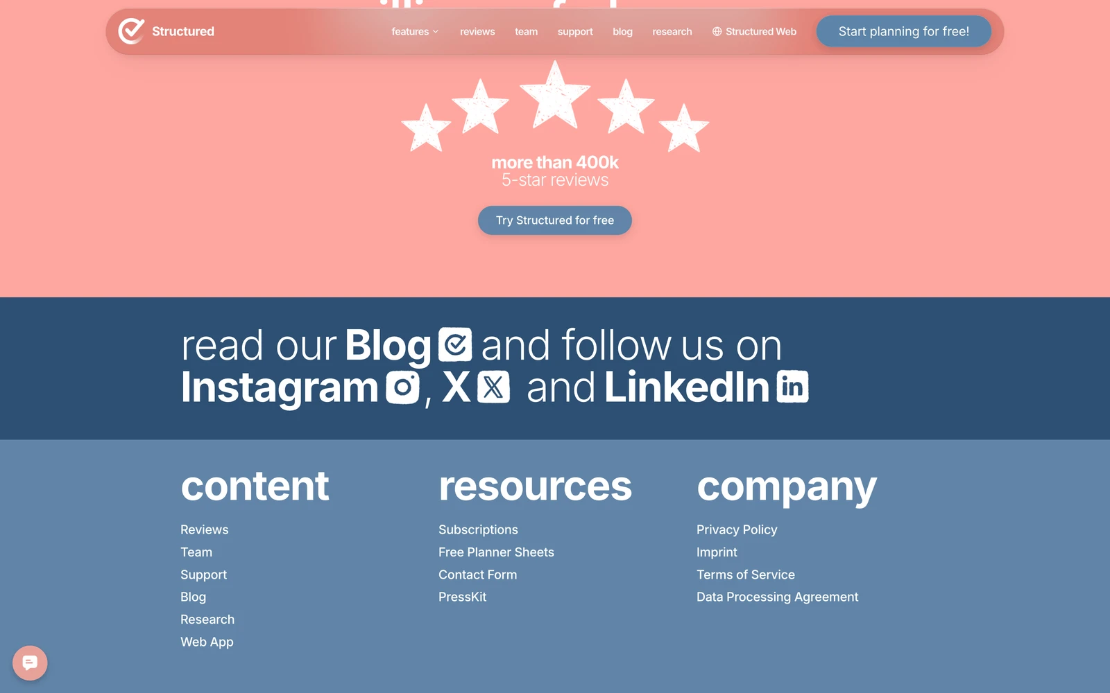 Bottom screenshot of Structured.app